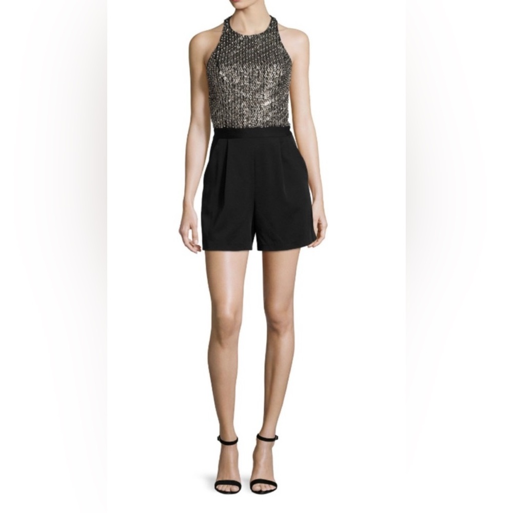 Olive+ Olivia Women's Black Romper Size 0 like new!✨